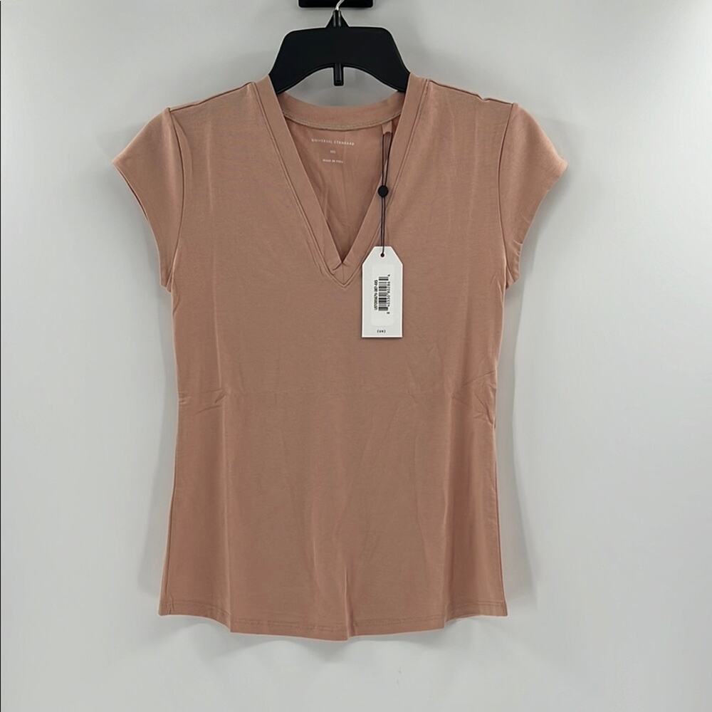 Universal Standard Women's Ashley V Neck Cap Sleeve - Peach - 4XS (0-00) - NWT